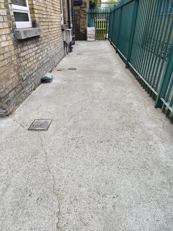 Concrete path clean and bright after washing
